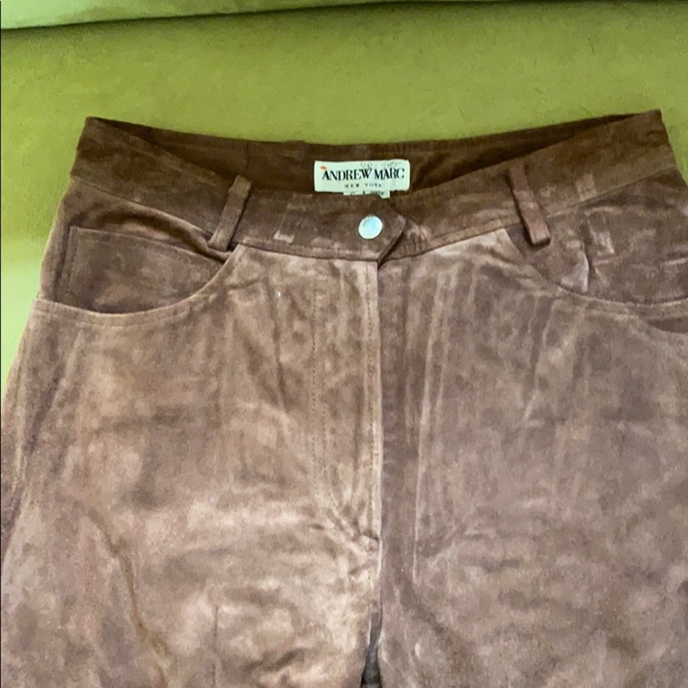 Andrew Marc Suede Leather Jeans - Picture 6 of 6